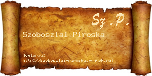 Szoboszlai Piroska névjegykártya